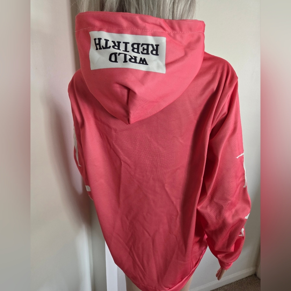 Literally Just A Girl Pink Hoodie Zip Up Size XL - Picture 9 of 9